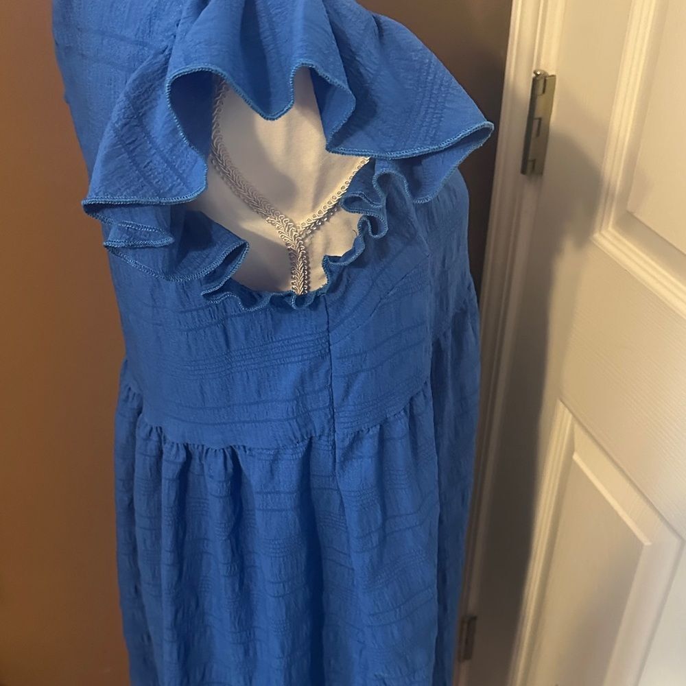 SHEIN Blue Ruffled Sleeve Women's dress - Picture 7 of 8